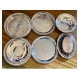 A Collection of Assorted Silver-Plated Serving Tra