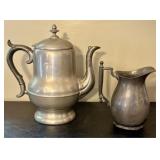 Two American Pewter Service Pieces by Henry Homan