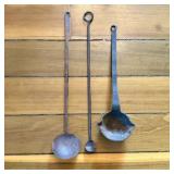 A Trio of Antique Hand-Forged Wrought Iron Hearth