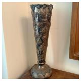 Victorian Style Silver-Plated Trumpet Vase with Gr