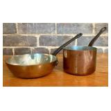 A Pair of Mauviel French Copper and Cast Iron Smal