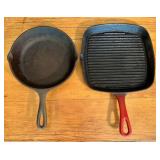 Two Cast Iron Pans including an Innova Enameled Gr