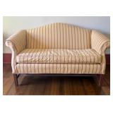 Federal Style Camelback Settee with Striped Uphols