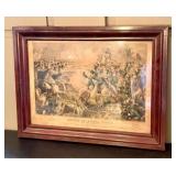 Nathaniel Currier Hand-Colored Lithograph, Battle