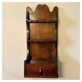 English Georgian Style Oak Spoon Rack with Single