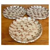 Trio of Redware Spongeware Plates
