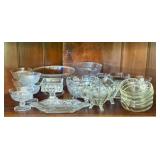An Assortment of Clear Pressed and Pattern Glass T