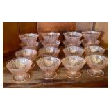 Attrib. Jeannette Glass Co. Set 12 Pink Depression