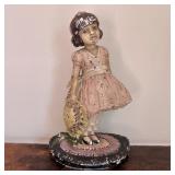 Virginia Metalcrafters Cast Iron Girl with Straw H