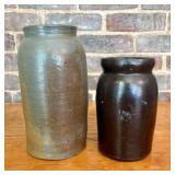 Two American Stoneware Storage Jars, 19th Century