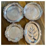 An Assortment of Silver-Plated Serving Trays and P