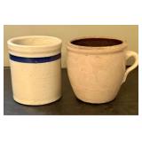 Two Pieces of 19th-Century American Salt-Glazed St