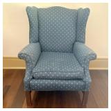 Chippendale Style Upholstered Wingback Armchair