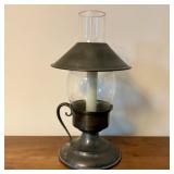 Old Castle English Metal and Blown Glass Hurricane