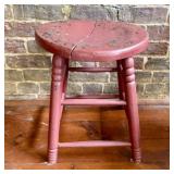 Antique American Country Primitive Red-Painted Woo