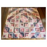 Antique American Hand-Pieced and Hand-Quilted Log