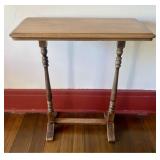 Colonial Revival Hardwood Trestle Side Table