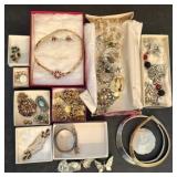 A Collection of Vintage Costume Jewelry and Access