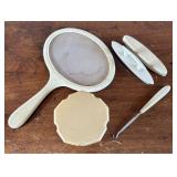 A Set of French Ivory Celluloid Vanity Dresser Acc