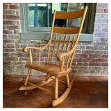 American Colonial Revival Maple Spindle-Back Rocki