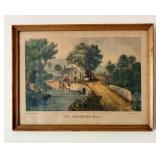 Currier and Ives The Roadside Mill Hand-Colored Li
