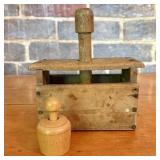 Two Antique Wooden Dairy Tools Including Box Butte