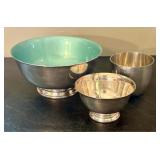 Trio of Shirley Pewter Hand-Wrought Bowls Includin