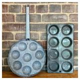 Two Pieces of Vintage American Grey Mottled Granit