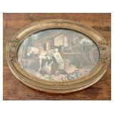 Mid-20th Century Oval Gilded Metal Vanity Tray wit