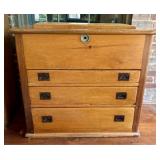 American Antique Industrial Pine Lift-Top Chest of