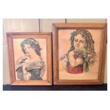 A Pair of Victorian Chromolithograph Portraits, At