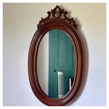 19th Century Victorian Mahogany Oval Wall Mirror w