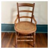 American Victorian Walnut and Burl Inlay Ladder-Ba