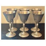 A Set of Six Flagg & Homan Pewter Goblets