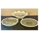A Trio of American Opalescent Pressed Glass Tablew
