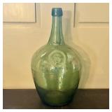 Antique 5-Gallon Blown Glass Demijohn in Light Gre