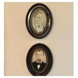 A Pair of Late 19th-Century Crayon Portraits in Ov
