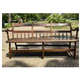Early American Style Spindle Back Deacon Bench