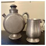 Two Pieces of American Pewter Tableware Including