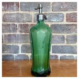 John G. Epping Emerald Green Faceted Glass Soda Si
