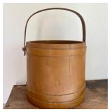 Antique Early American Primitive Wooden Firkin Sug