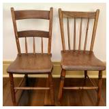 Two 19th-Century American Country Plank-Seat Side