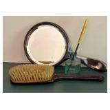 A Collection of Silver-Plated and Glass Vanity Ite