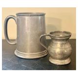 Two English Pewter Drinking Vessels including a Sh