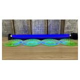 A Set of Four Green Uranium Depression Glass Plate