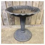 Cast Iron Sunflower Motif Bird Bath Pedestal, Attr
