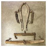 Antique Wood and Iron Horse Harness Equipment Pair