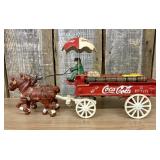 Cast Iron Coca-Cola Horse Drawn Delivery Wagon 4"X