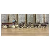 A Set of Vintage Style Horse Drawn Beer Wagon and