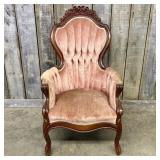 Victorian Rococo Revival Style Carved Balloon Back